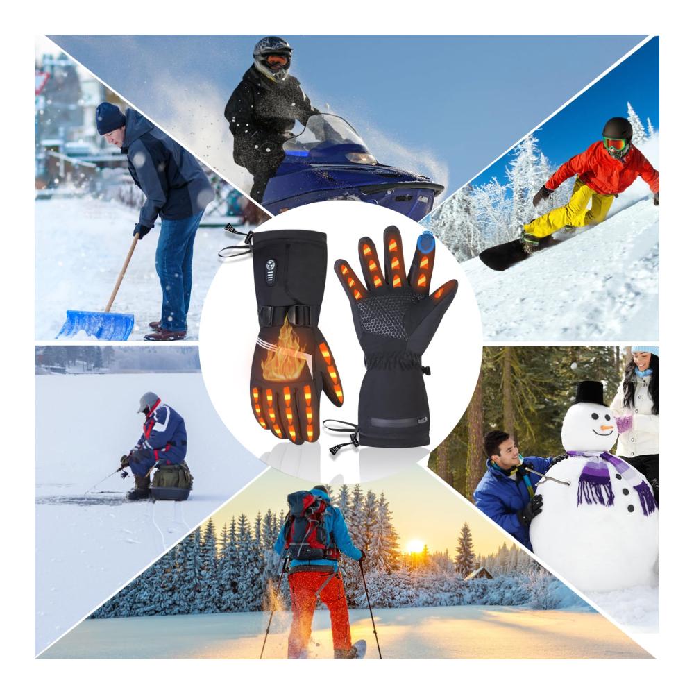 Heizbare Handschuhe mit 7.4V 3000mAh Akku für Herren und Damen – Wasserdicht 5 Temperaturstufen – Ideal zum Wandern Radfahren & Skifahren