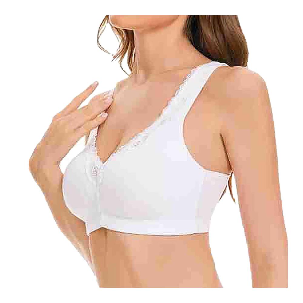 Umstands- & Still-BH Damen Spitzenkante vordere seitliche Schnalle ohne Stahlring - Yoga Schlaf Sportbustier große Größen nahtlose Raffung & Anpassung