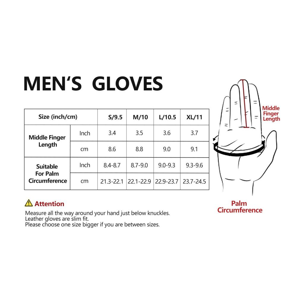 Herren Winter Lederhandschuhe - Kaschmir Gefüttert Touchscreen Schaffell Warm & Stilvoll (16516