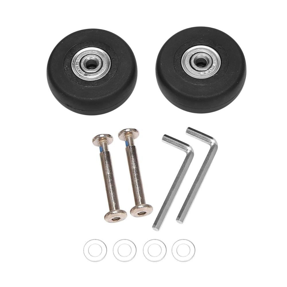 Gepäckset 2x Koffer & Trolleys inklusive Deluxe Ersatzrollen Achsen (50mm) - Schwarz