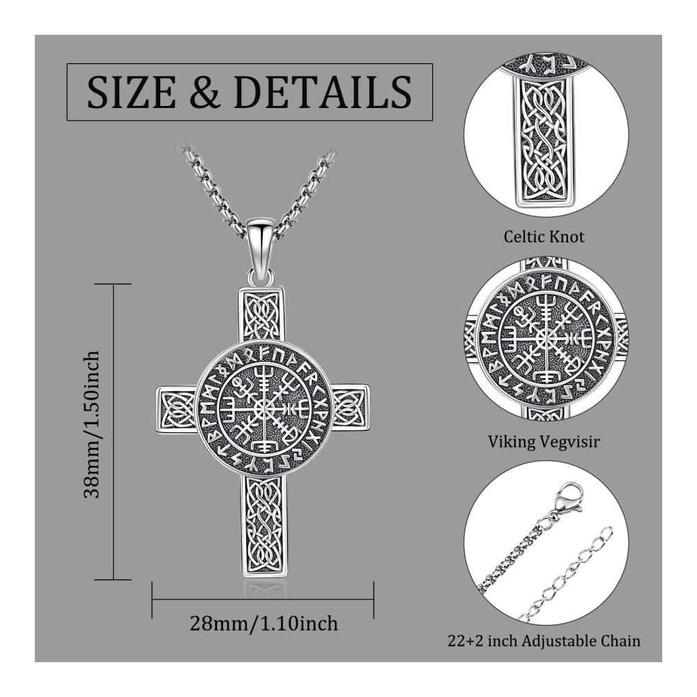 925 Sterling Silber Thors Hammer Anhänger - Wikinger Halskette mit Nordischem Amulett