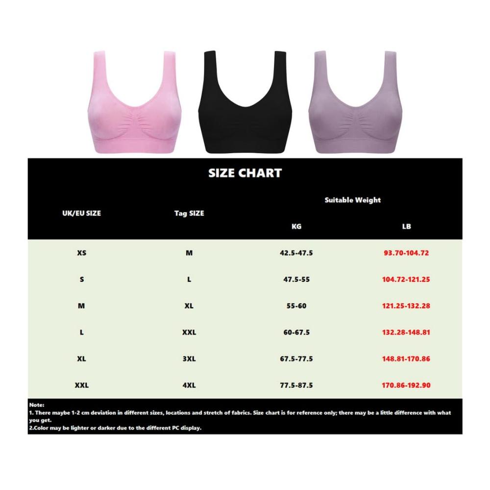 Damen Sport-BH 3er Pack - Bügellos Große Brüste Schlafkomfort Stillfunktion - Bügelloser Soft Bralette für Sport Schlaf und Freizeit in verschiedenen Farben