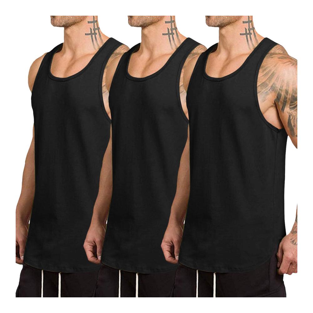 Ärmelloses Herren Tanktop Set - 3er Pack Fitness Shirts für den Sommer Achselshirt für Training Unterhemd Sleeveless