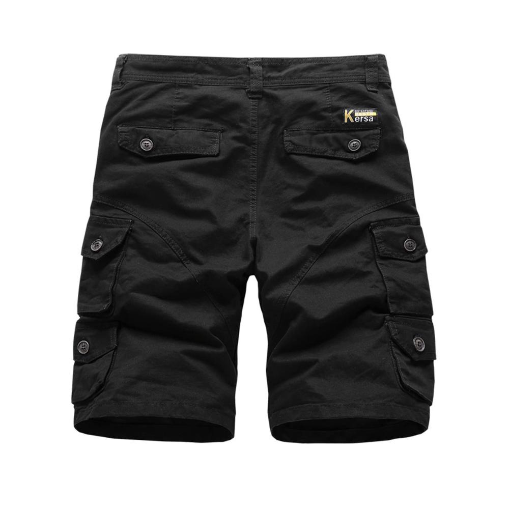 Herren Badeshorts Sommer Outdoor Shorts in lässigem Stil Baumwolle Mehrere Taschen Strand Kurz Badehose Größe 4