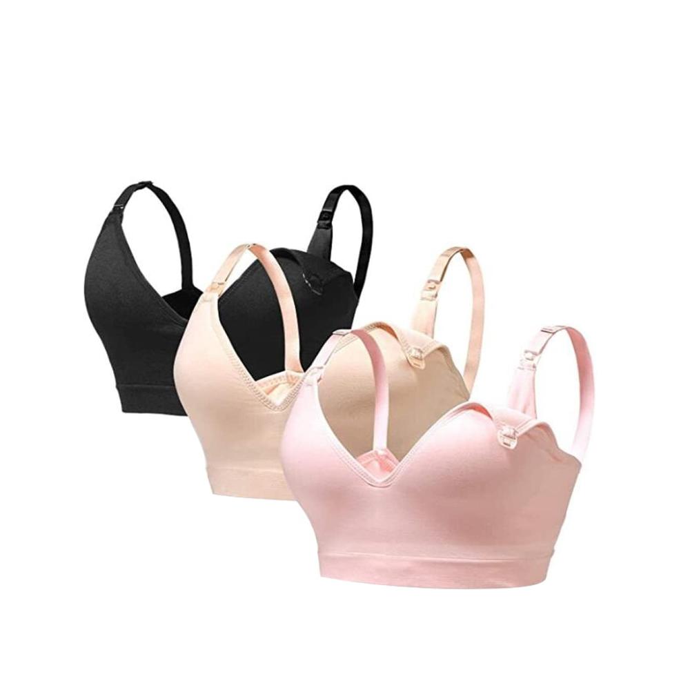 3er-Pack Nahtlose Umstands- & Still-BHs Stützender Still-BH für Frauen mit verstellbaren Trägern weichem Cup und Low-Cut-Design – Ideal für Schwangerschaft Stillzeit und Schlaf