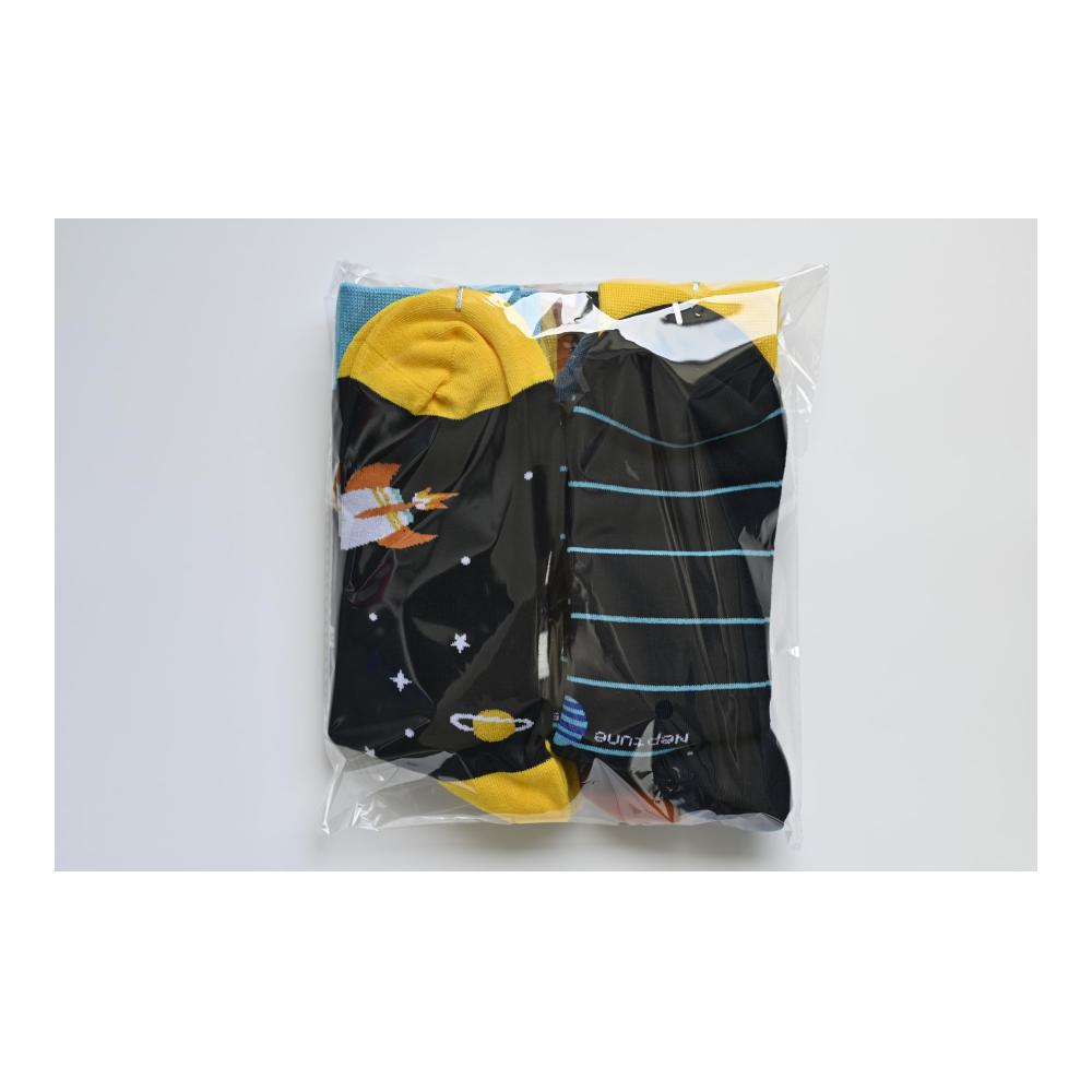 Herrensocken Set 5 Paar Baumwollsocken für den Winter weich warm & atmungsaktiv | Lustiges Universum mit Planeten-Muster