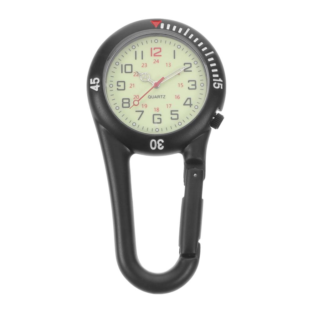 Taschenuhr iplusmile Clip-On Leuchtende Quarzuhr für Ärzte und Krankenschwestern - Outdoor-Taschenanhänger mit Weißem Zifferblatt für Rucksack und Gürtel