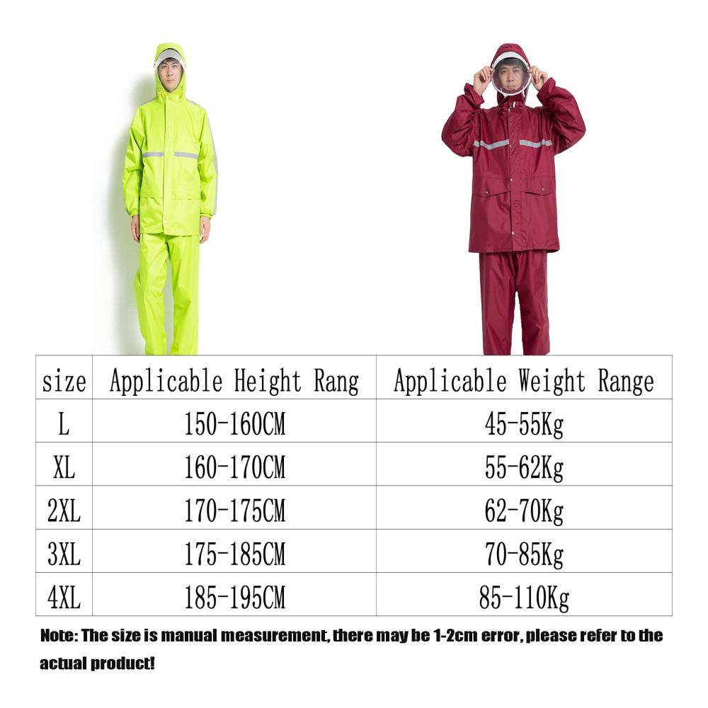 Wasserdichter Regenanzug Atmungsaktive Fahrrad Regenjacke für Herren und Damen - Reflektierendes Radtrikot ideal für Frühling und Sommer (Größe A 4XL