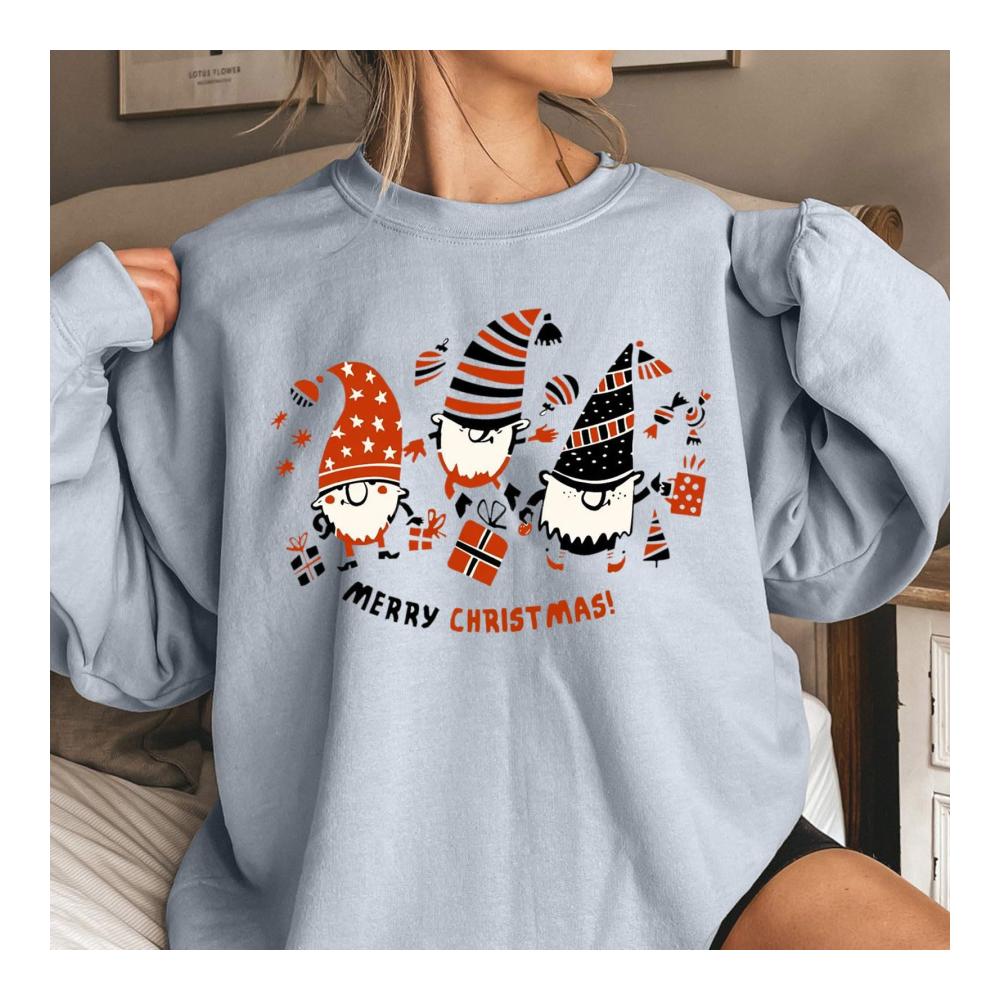 Herbst Damen Pullover Weihnachtliches Sweatshirt mit Rundhals und Briefdruck