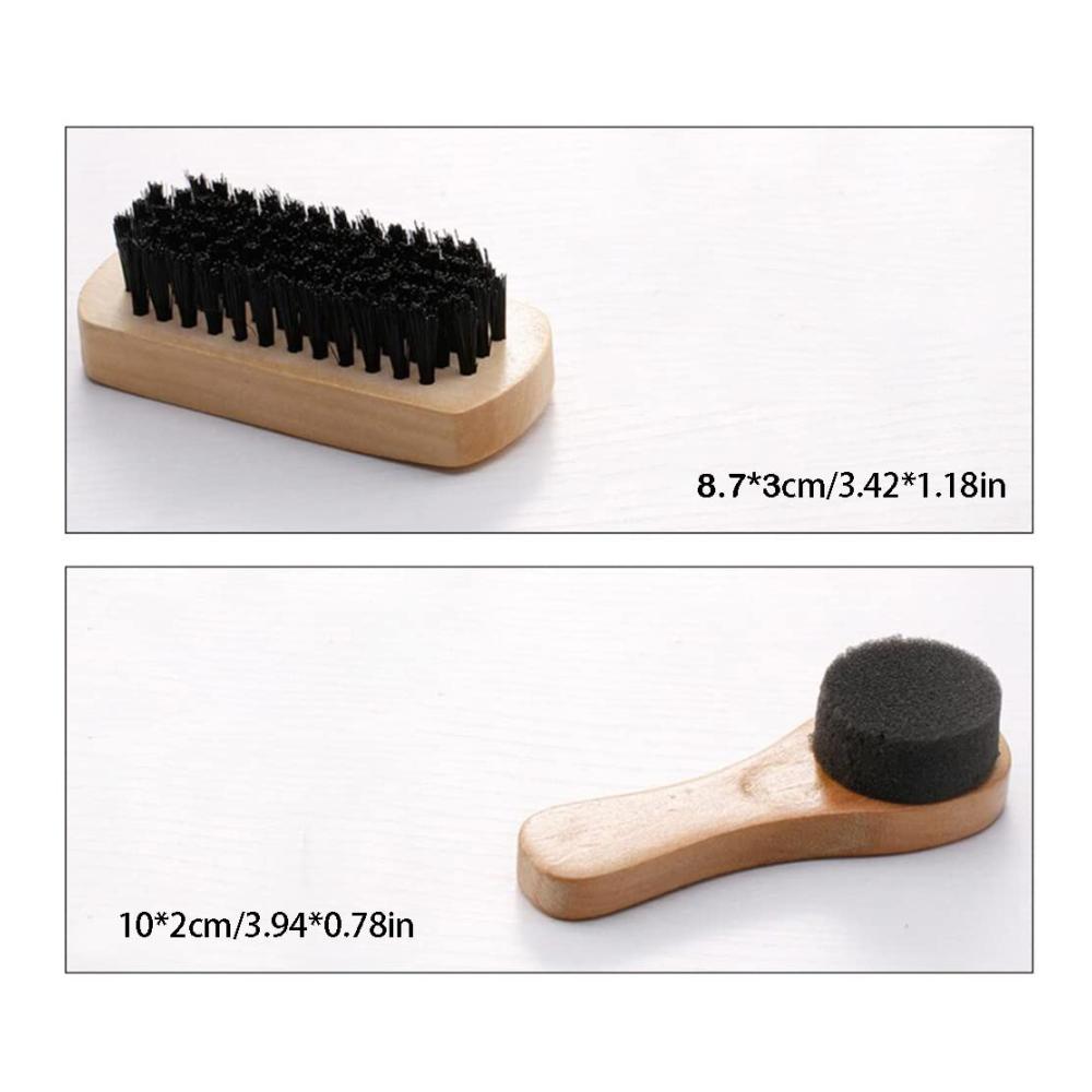 10-teiliges Schuhpflegeset | Schuhputzkit mit Schwarz/Weiß Schuhcreme Bürste Löffel Tuch Schwamm PU-Lederetui | Reiseset für makellos gepflegte Schuhe