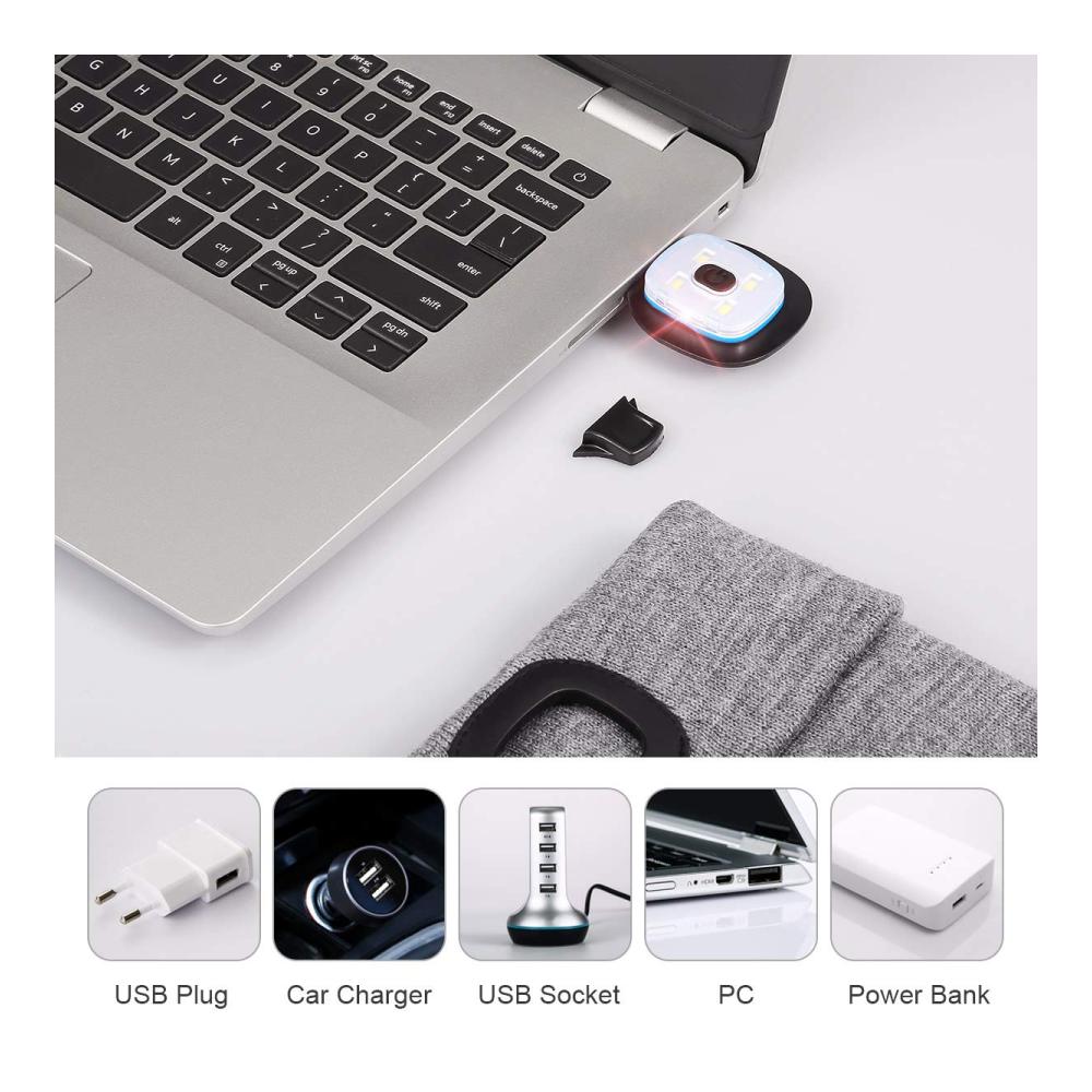 LED Strickmütze mit USB-Ladeoption | Winter Warme Scheinwerferkappe für Camping und Joggen | Geschenkidee für Männer und Frauen