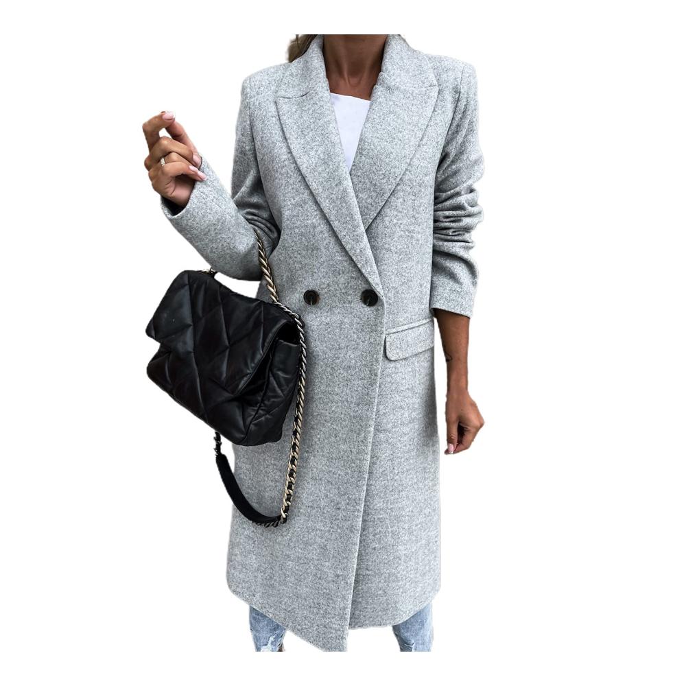 Eleganter Damen Blazer für Herbst und Winter - Langer Anzugkragen Knopfleiste und lange Ärmel - Ideal für das Büro