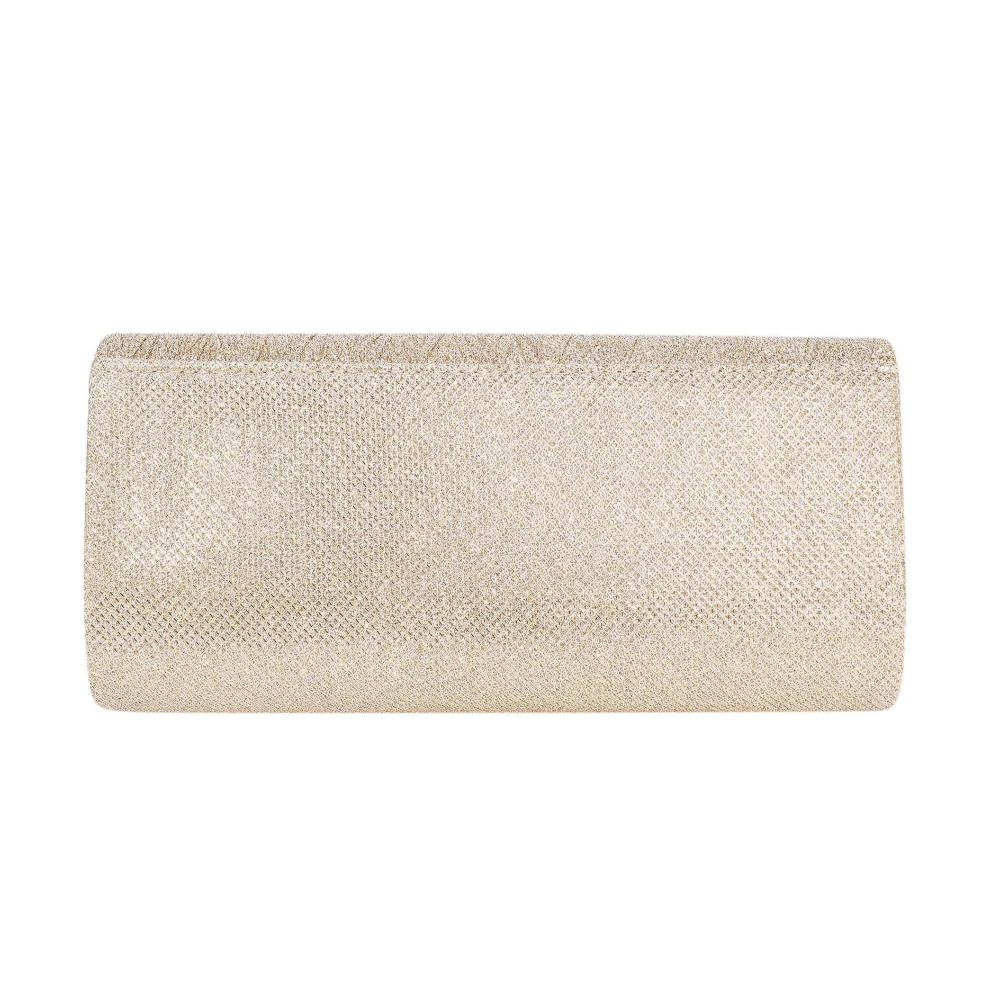 Champagner-farbene Clutch Elegante Abendtasche für Frauen - Perfekt für Party Bankett Hochzeit - Stilvolle Handtasche mit Kette - Damen Umhängetasche