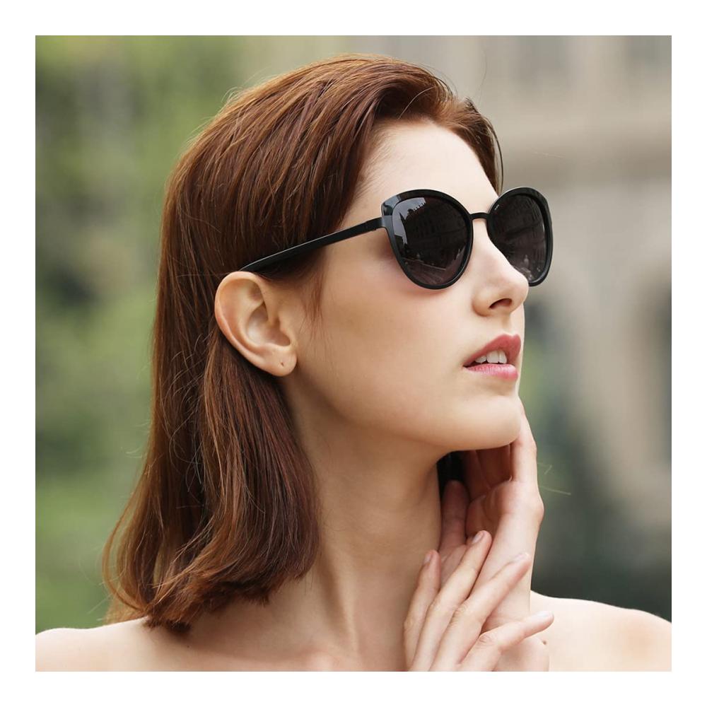 Übergroße Damen Sonnenbrille Mode Katzenaugen Designer Spiegelgläser UV400 Schutz