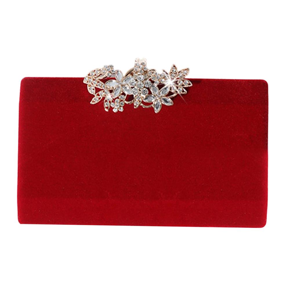 Exklusive Strass-Abendkupplung mit Goldkette – Damen Handtasche aus Wildleder