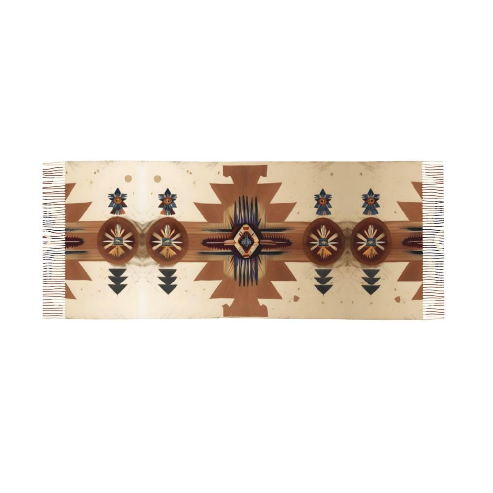 AthuAh Unisex Winterschal - Weich Warm Bequem mit Indianer-Muster Schwarz Einheitsgröße