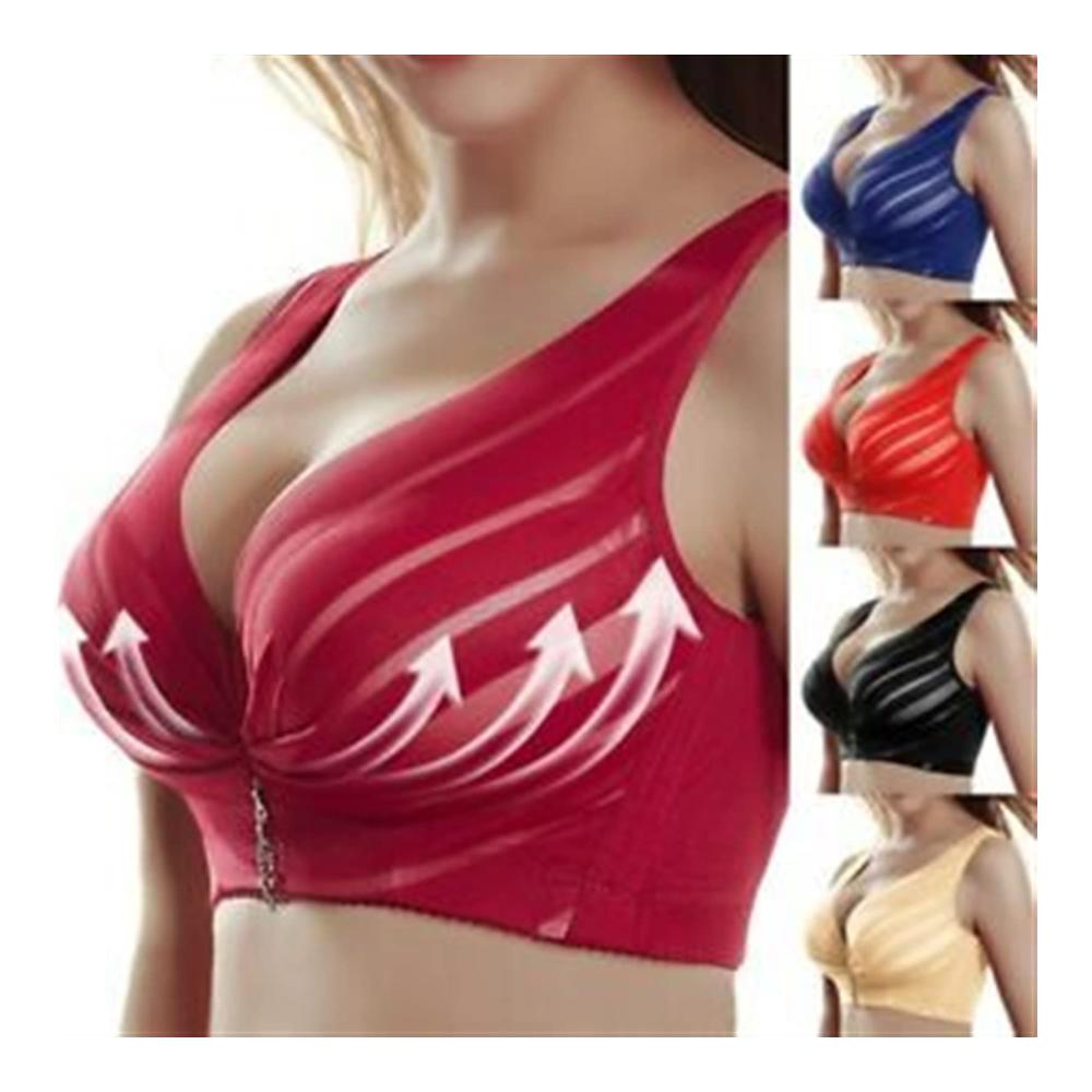 Klassischer Damen-Sport-BH | Vollschalen-Push-Up ohne Ränder | Spitzen-BH in Bohnenpaste | Bequem & weicher Rücken | Größe 36-80B