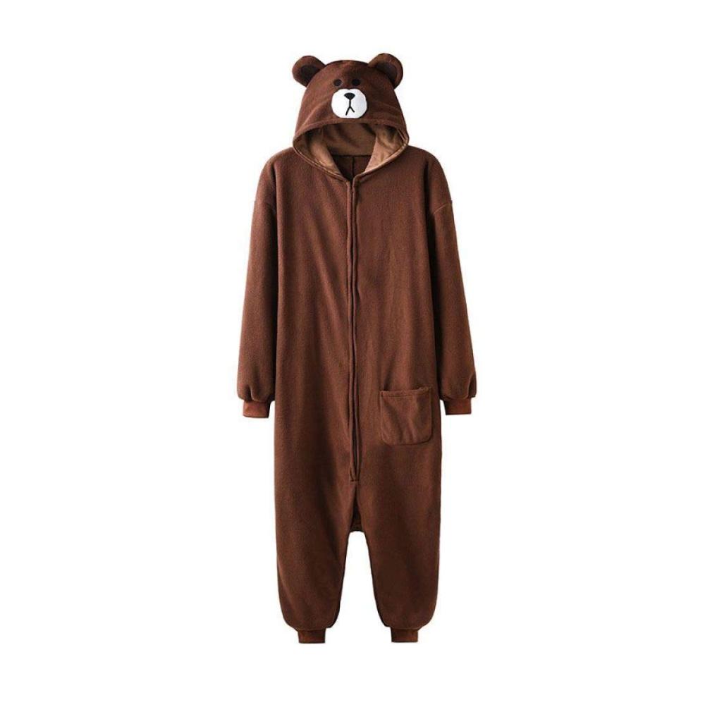 Kuscheliger Polar Fleece Einteiler 10 Stück Tier Onesie für Erwachsene - Pyjama Schlafanzug mit Reißverschluss für Frauen und Männer