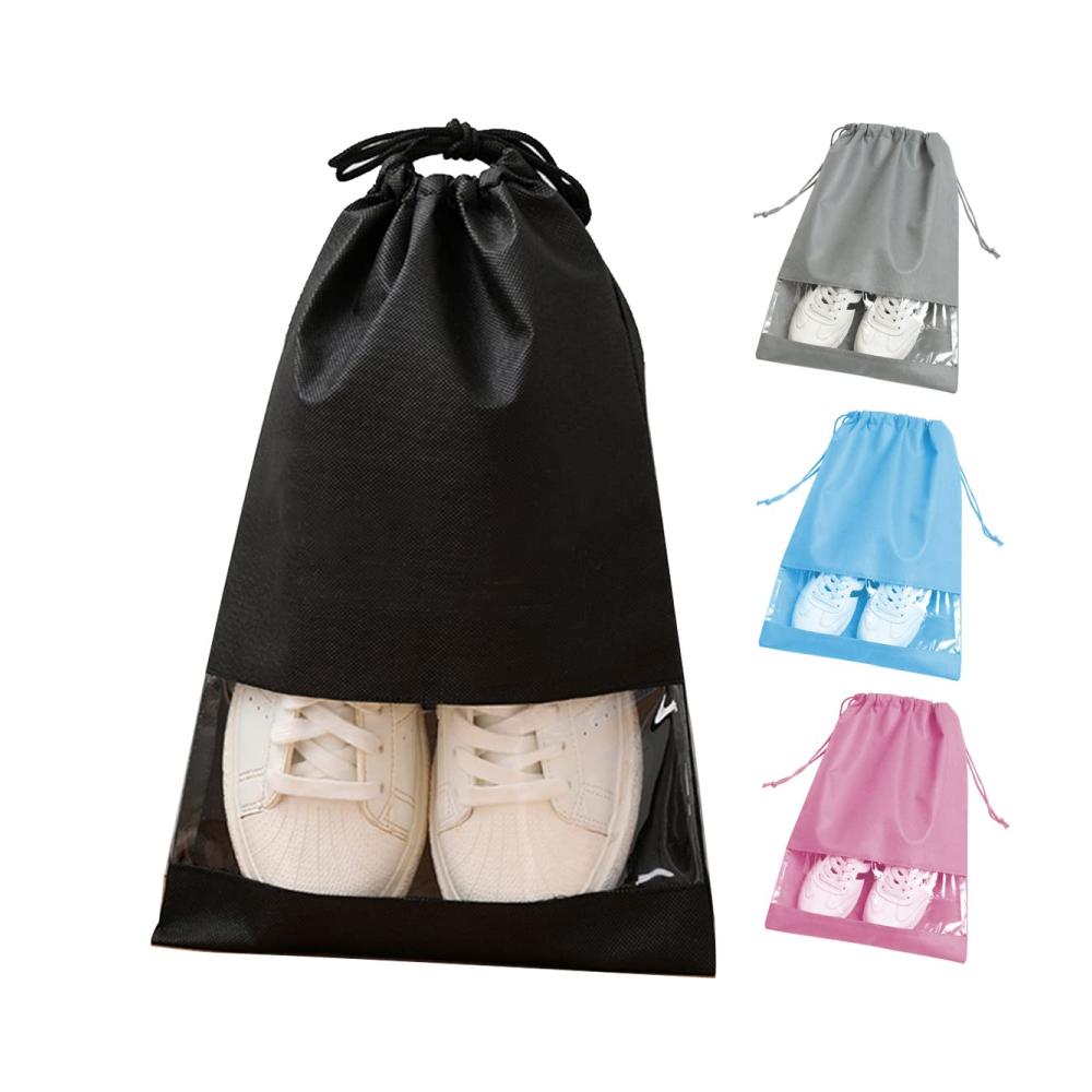20 Stück Schuhtaschen Wasserdichte Schuhbeutel in 3 Farben 4 Größen mit Kordelzug und Transparenten Fenstern – Ideal für Reisen oder Zuhause-Aufbewahrung