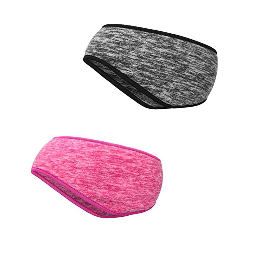 Sport-Stirnbänder Set - Winter Stirnbänder 2 Stück Dehnbar und Thermisch für Damen Herren Mädchen - Ohrenwärmer und Ohrenschützer - Ideales Sport Headband