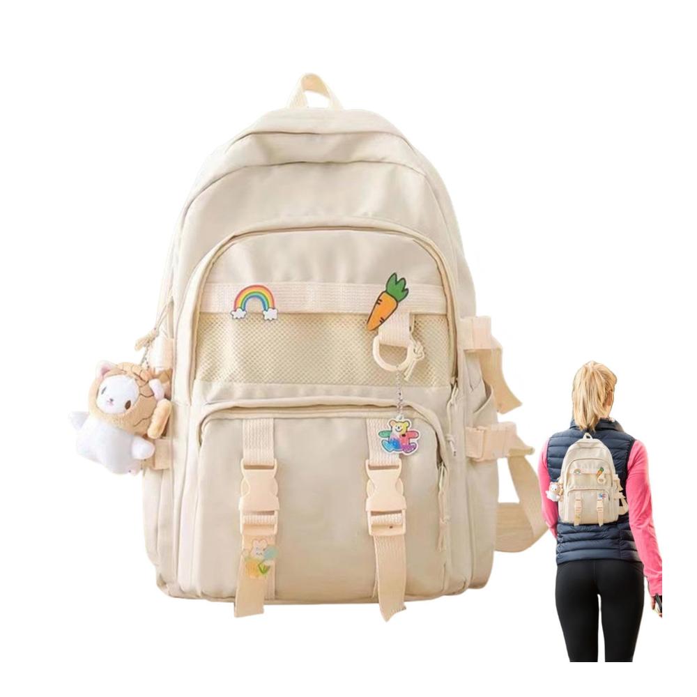 Ästhetischer Mädchen-Rucksack für Schule und Reisen mit Laptoptasche
