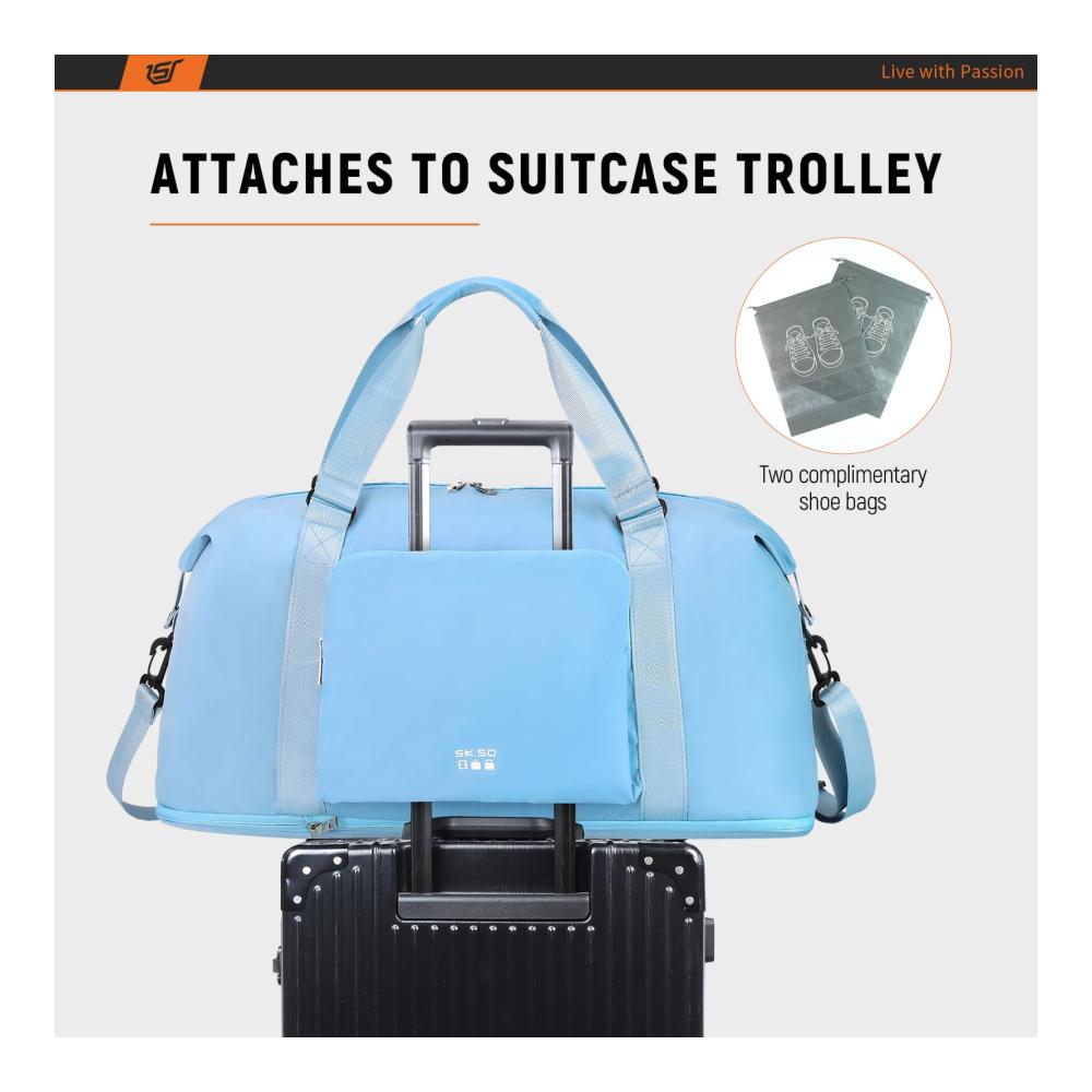 50L Faltbare Sport- und Reisetasche für Damen und Herren – Ideal als Handgepäck für Flugreisen Weekender für Fitness und mehr
