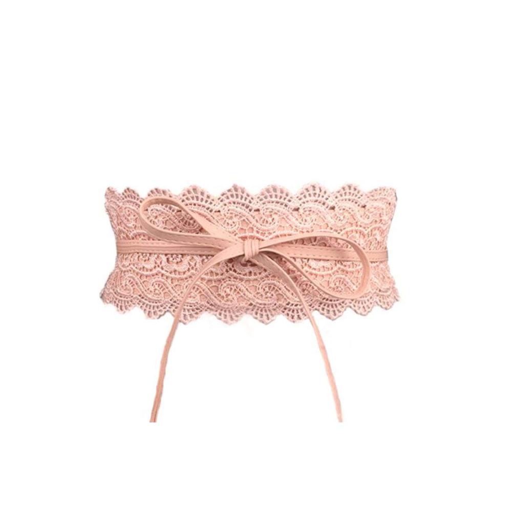 Boho Damen Gürtel – Spitzengürtel mit Porbbow Fliege und Wickel Design aus Kunstleder für Kleider
