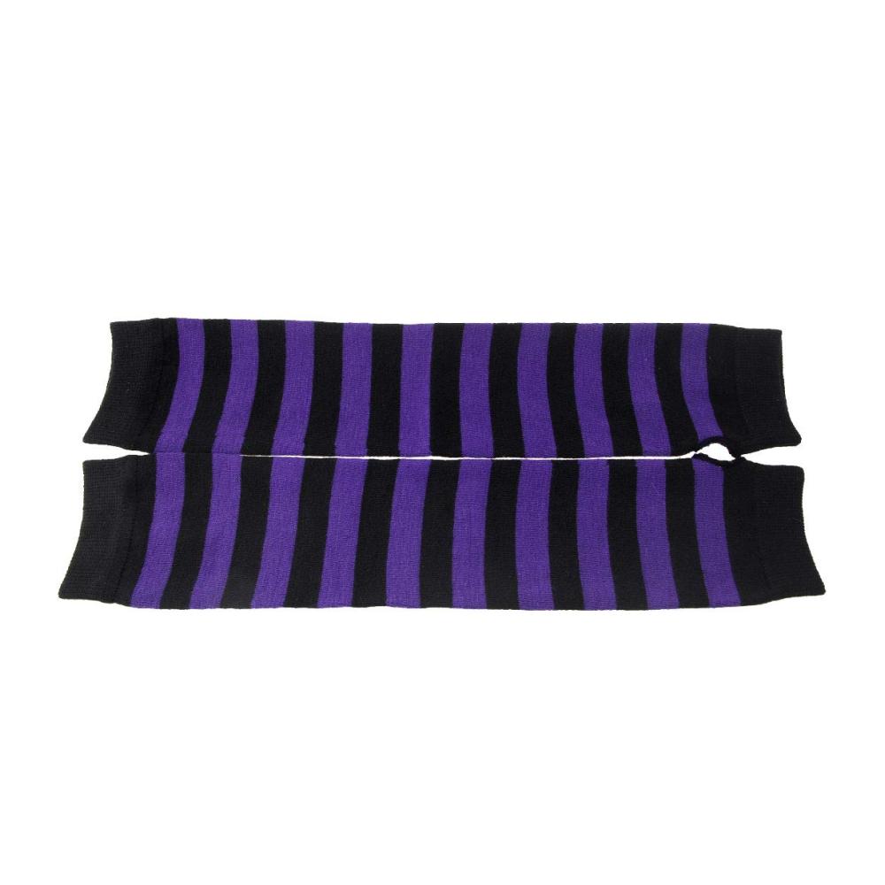 Gestreifte Lange Kniestrümpfe und Strickhandschuhe im Party-Kostüm-Set (2 Paar