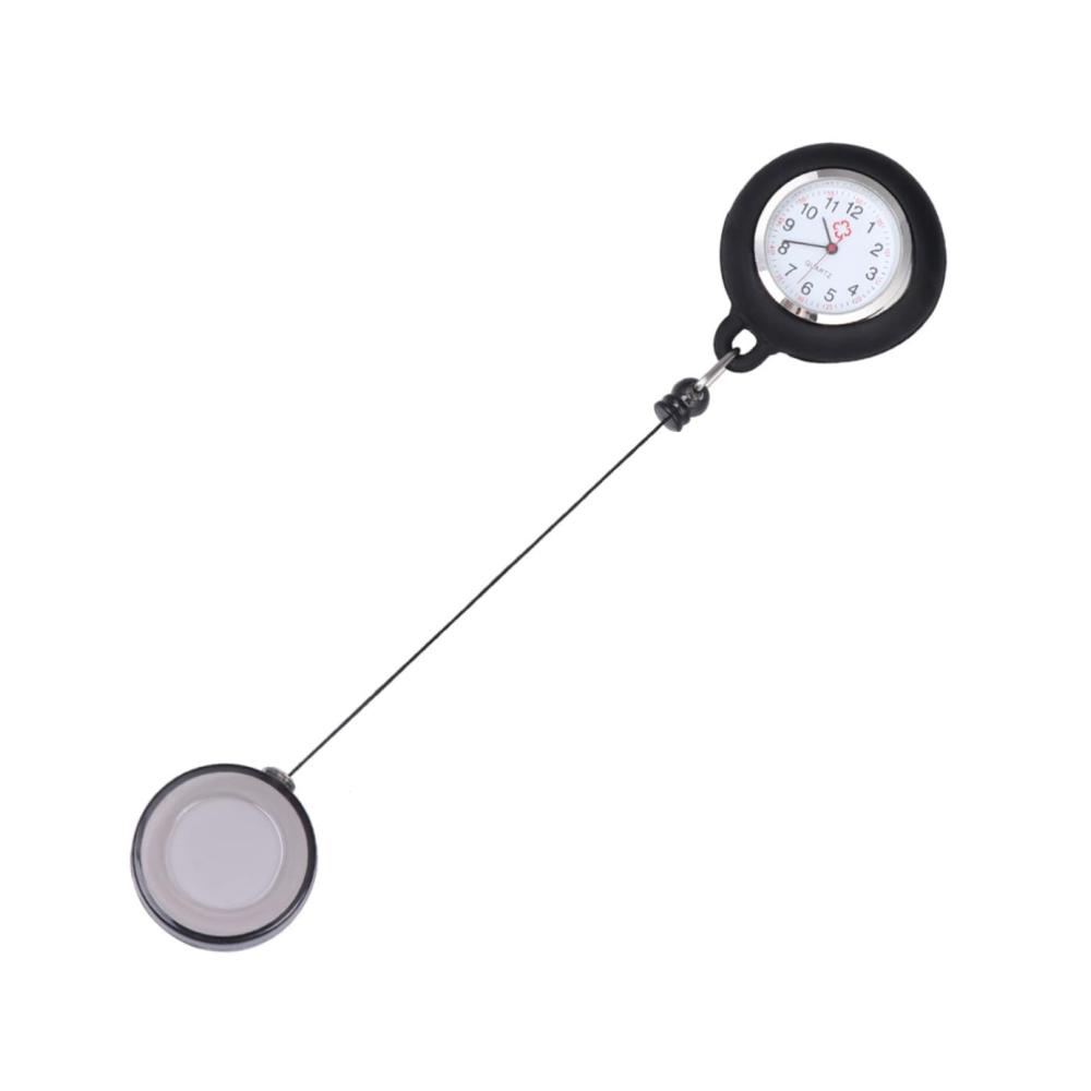 Herrenarmbanduhr mit einziehbarer Uhrkette - Stilvolle Taschenuhr für Männer mit Halskette Anstecknadel und Pflegezubehör für Krankenschwestern - Karikatur-Design mit Altem Monitor-Clip