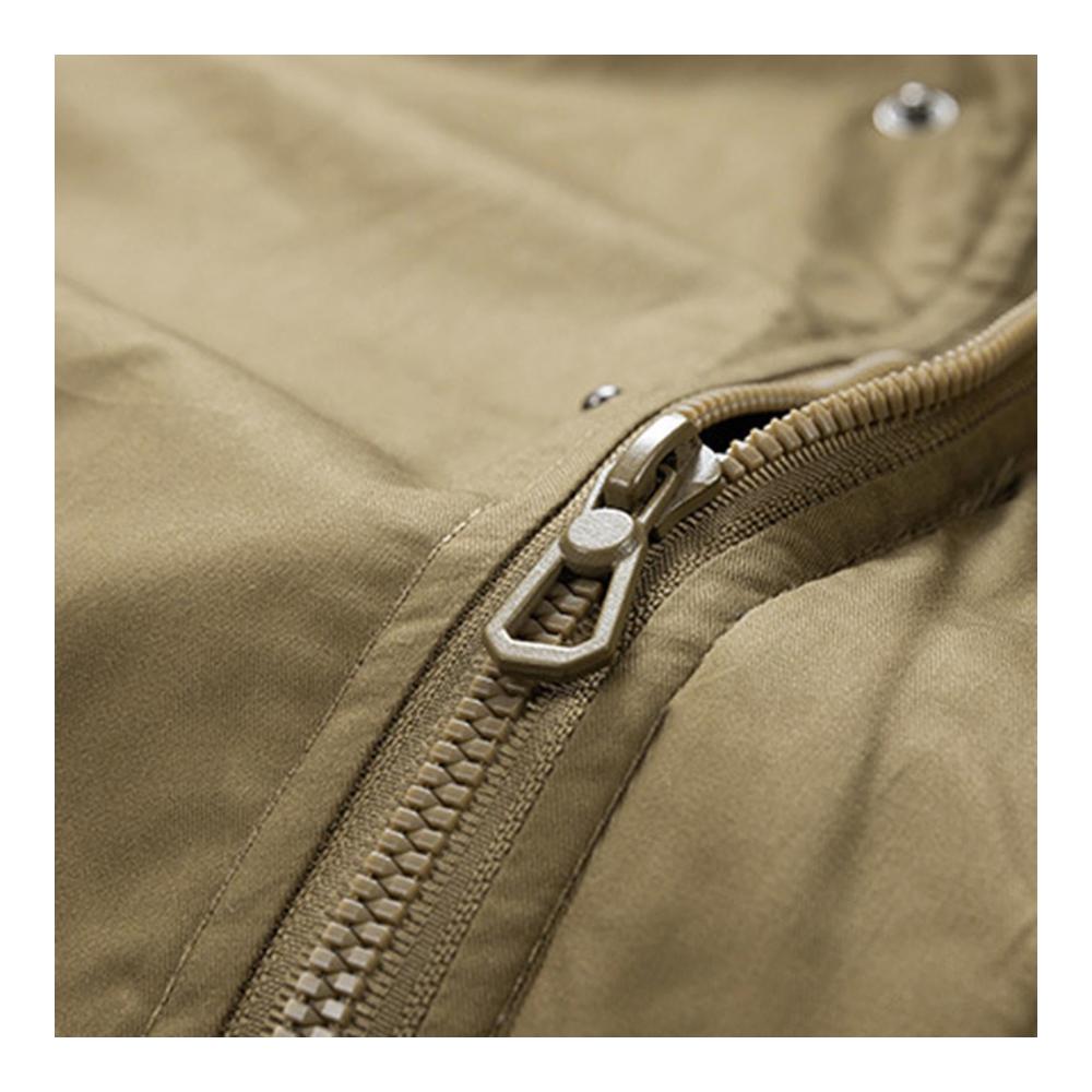 Wintermantel Herren Stylischer Softshelljacke in Khaki Lang & Leicht - Ideal für Kaltes Wetter