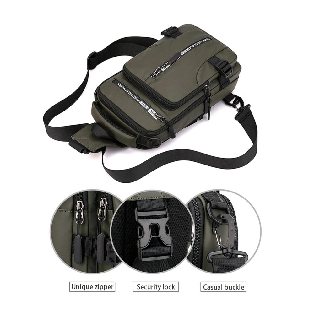 Multifunktionale USB-Lade-Sport-Schultertasche Diebstahlsicherer Rucksack für Herren und Damen - Ideal für Wandern Motorradfahren und den täglichen Gebrauch