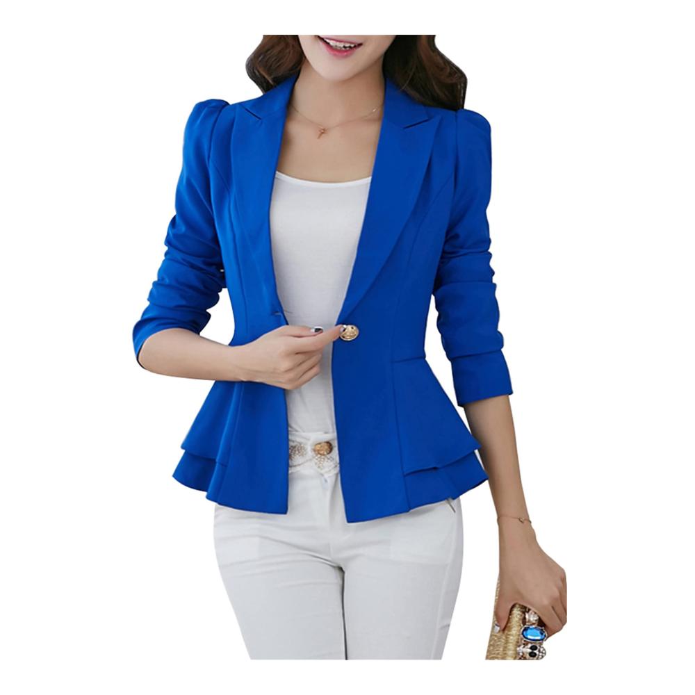 Yming Damen Blazer - Stilvoller Kurzblazer mit offenem Vorderteil Langarm und einfarbigem Design für geschäftliche Anlässe