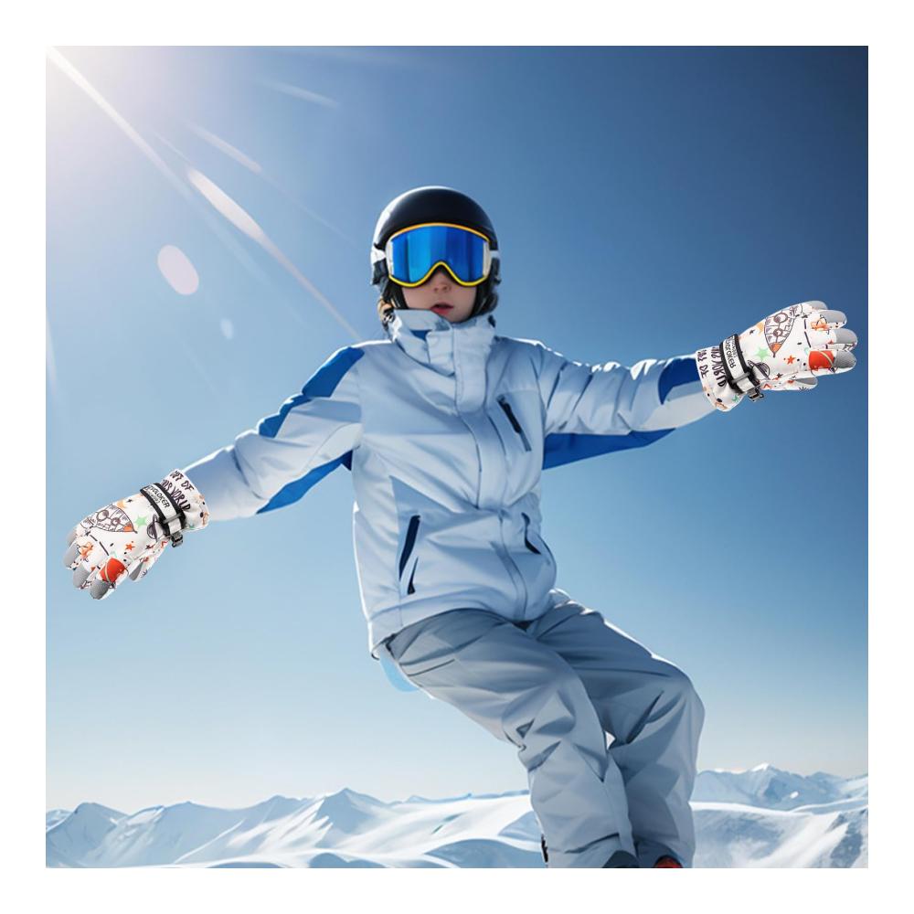 Kinder-Skihandschuhe Wasserdichte Winter-Fäustlinge für Mädchen zum Skifahren Snowboarden & Skaten
