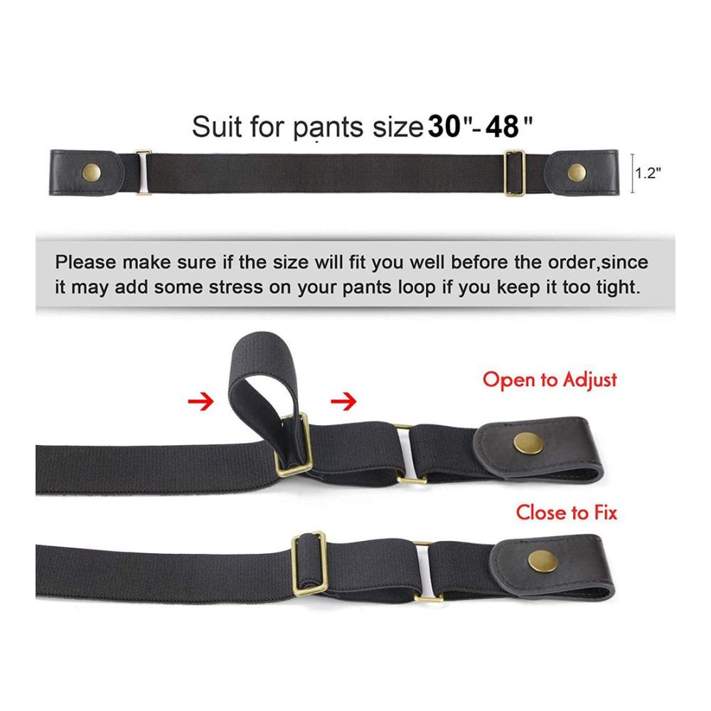 Elastischer Hiwalker 2er-Pack Gürtel ohne Schnalle für Damen und Herren – Verstellbare Stretchgürtel in Schwarz und Braun für Jeans und Hosen