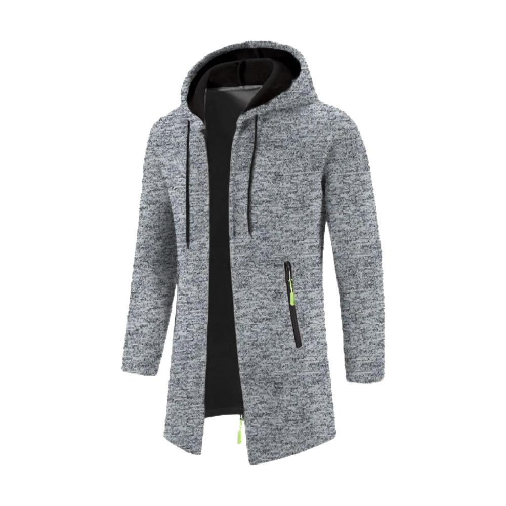 Herren Softshelljacke mit Kapuze – Wintermantel Lang Slim Fit Business Style | Wollmantel für Männer mit Kapuzenpulloverjacke Trenchcoat Design | Windbreaker Warme Wolle für den Winter