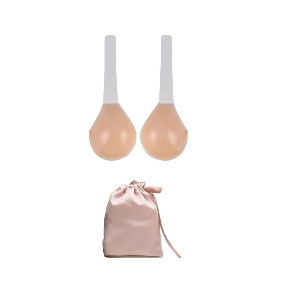 Silikon-BH mit Unsichtbar-Träger Selbstklebend & Wiederverwendbar Push-Up-Effekt Rückenfrei Nippel Cover - Ideal für unsichtbaren Halt