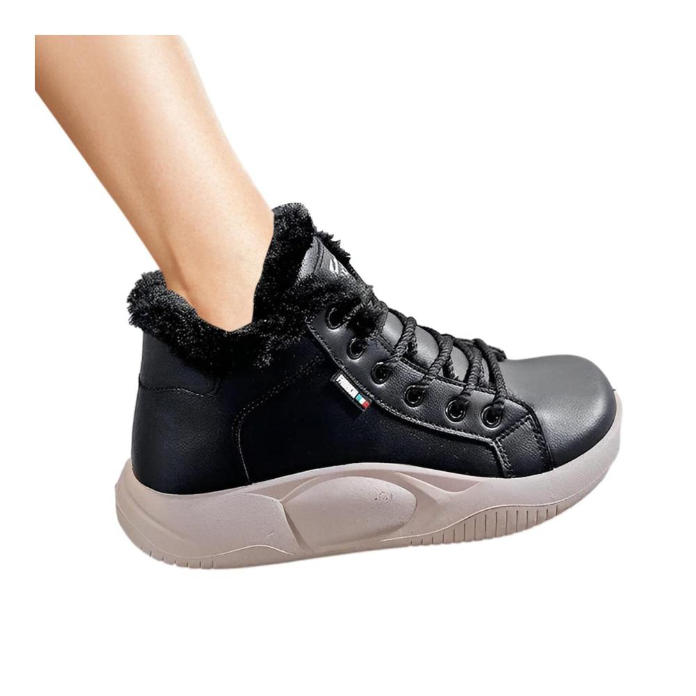 Leichte High-Top-Walkingschuhe Wasserdichte Sneaker mit Gummimaterial für Damen - Trendige Damenstiefel mit dicker Sohle und hohen Riemen perfekt für Geburtstagsgeschenke und Treffpunkte