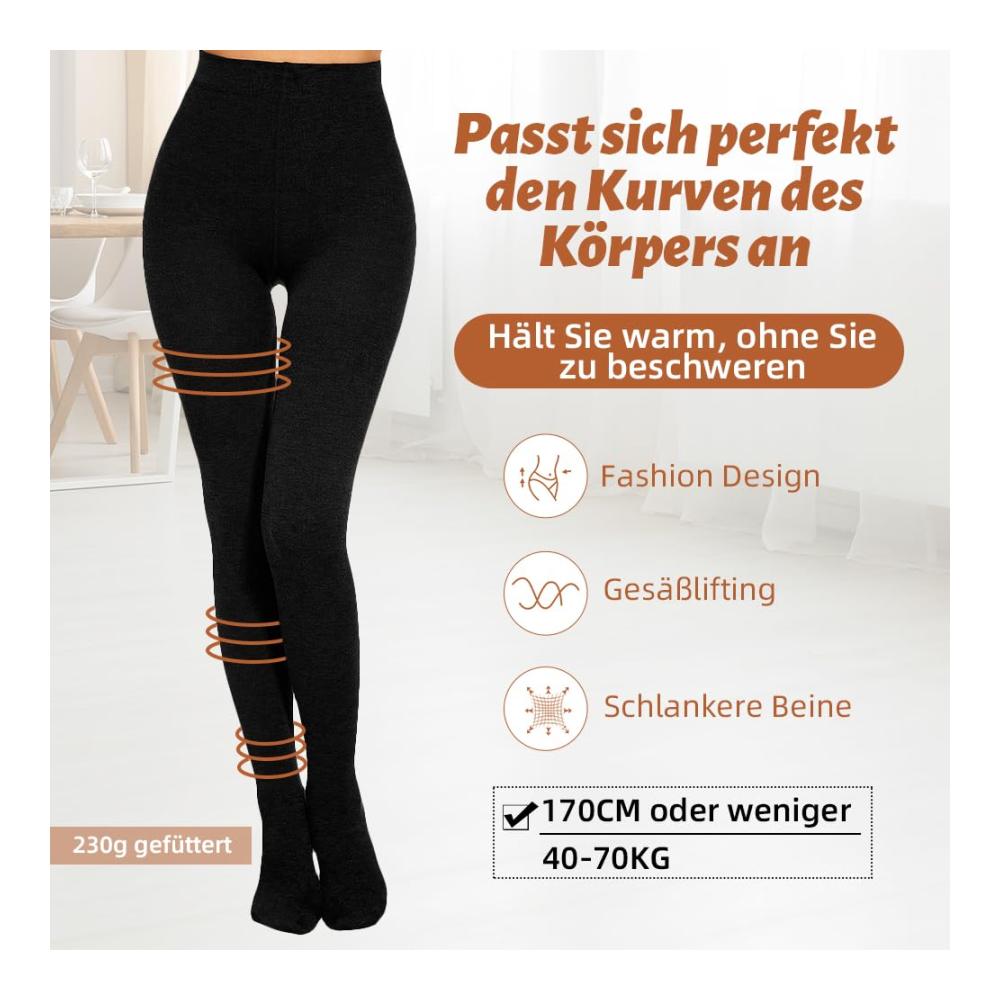 Extra warme gefütterte Damen-Thermostrumpfhose für den Winter