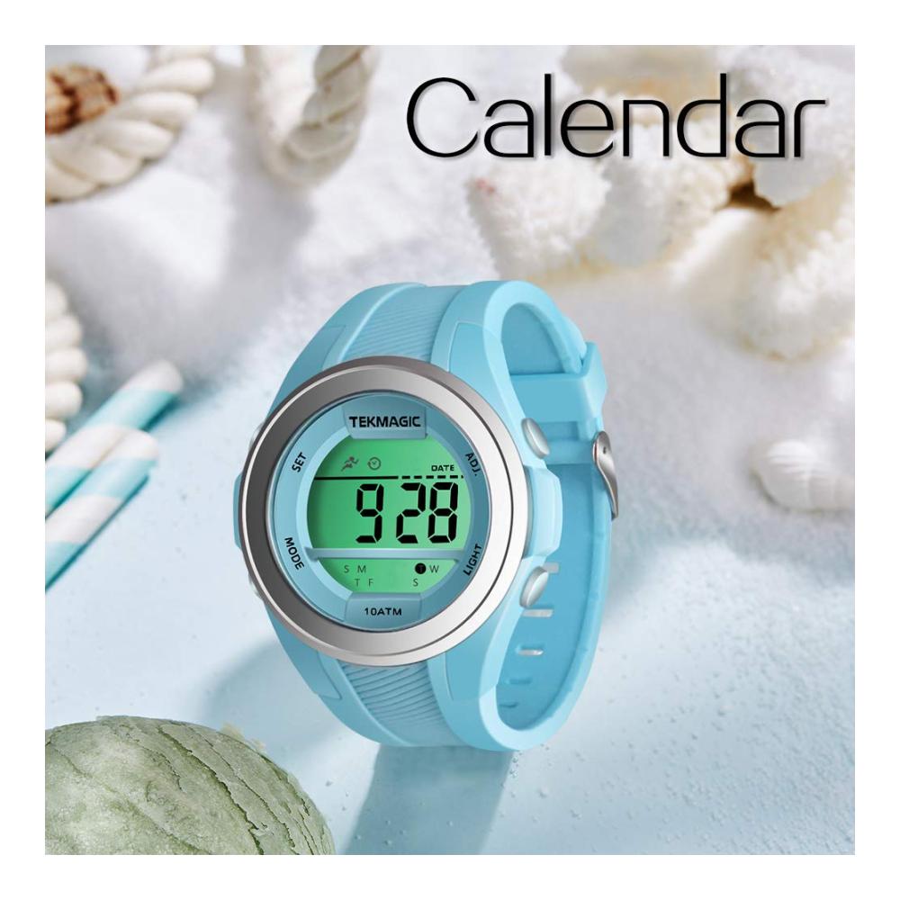 10 ATM wasserdichte Armbanduhr für Jungen und Mädchen - ideal zum Tauchen und Schwimmen mit Stoppuhr Chronograph Wecker und doppelter Zeitzonen-Anzeige - Wählbares 12/24-Stunden-Format
