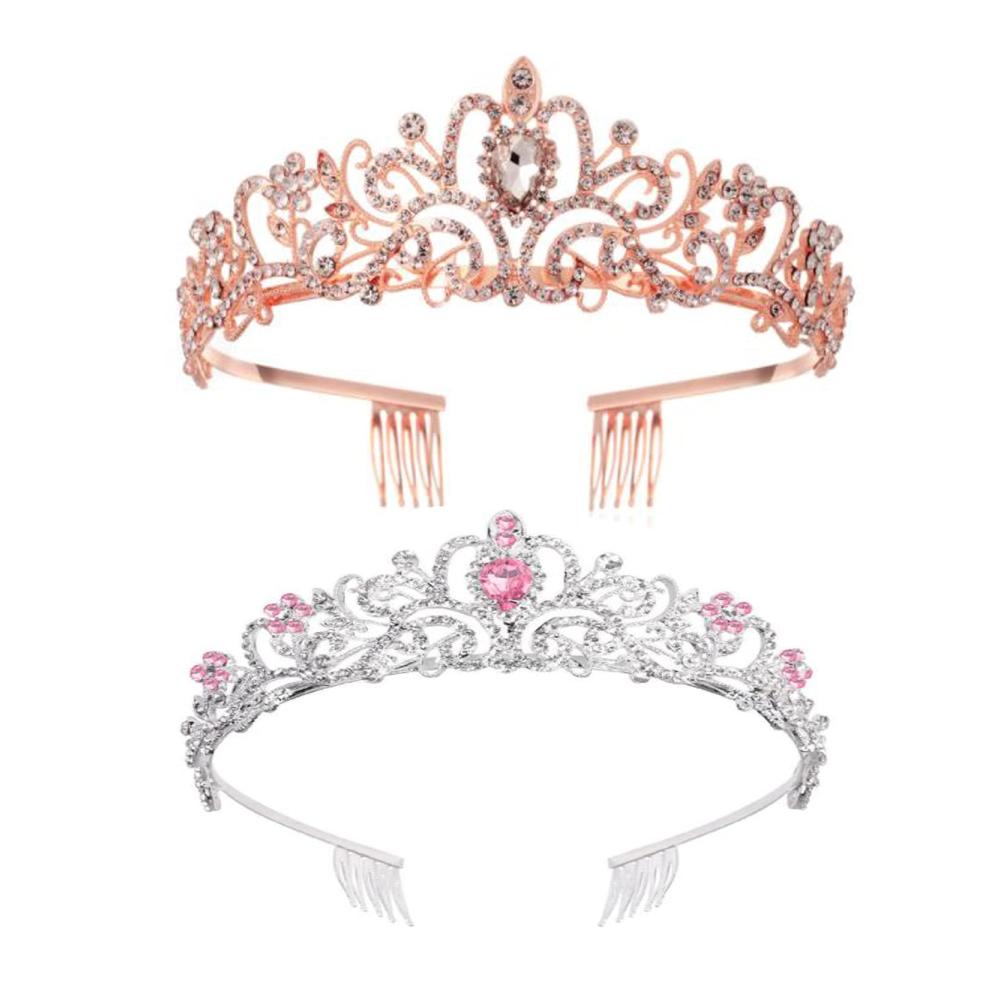 Prinzessin Kristall Tiara Set - 2 Stück Diademe für Hochzeit Geburtstag Prom & mehr