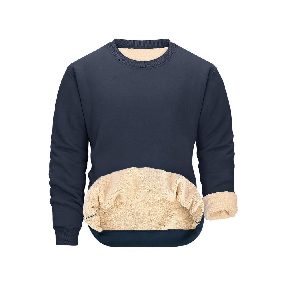Herren Winter Fleece Pullover - Langarm Basic Sweater mit Rundhalsausschnitt für Warmth und Stil