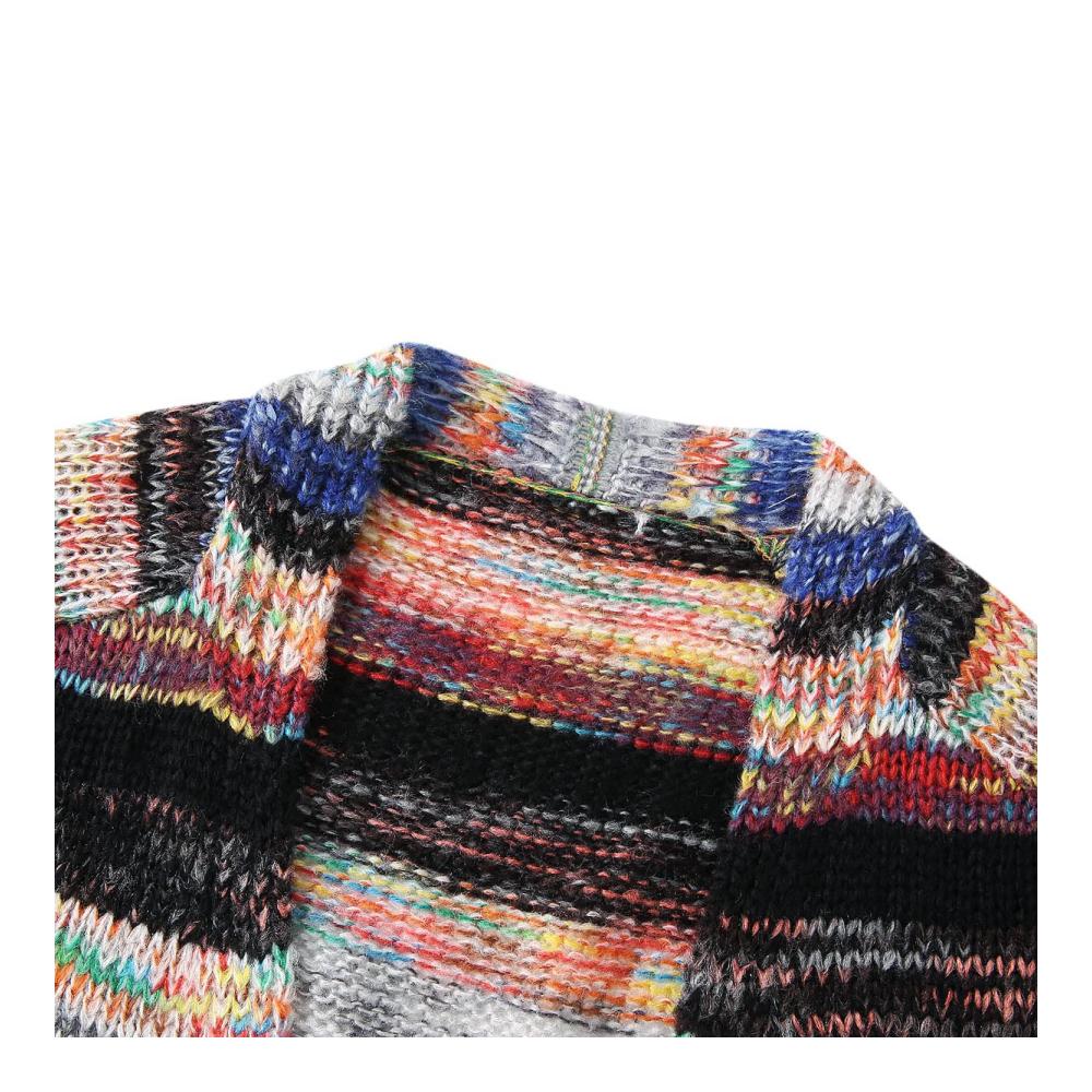 Damen Strickjacke Regenbogen Cardigan mit Farbblock Offene Front Gestreift - Lange Leichte Streetwear Outwear