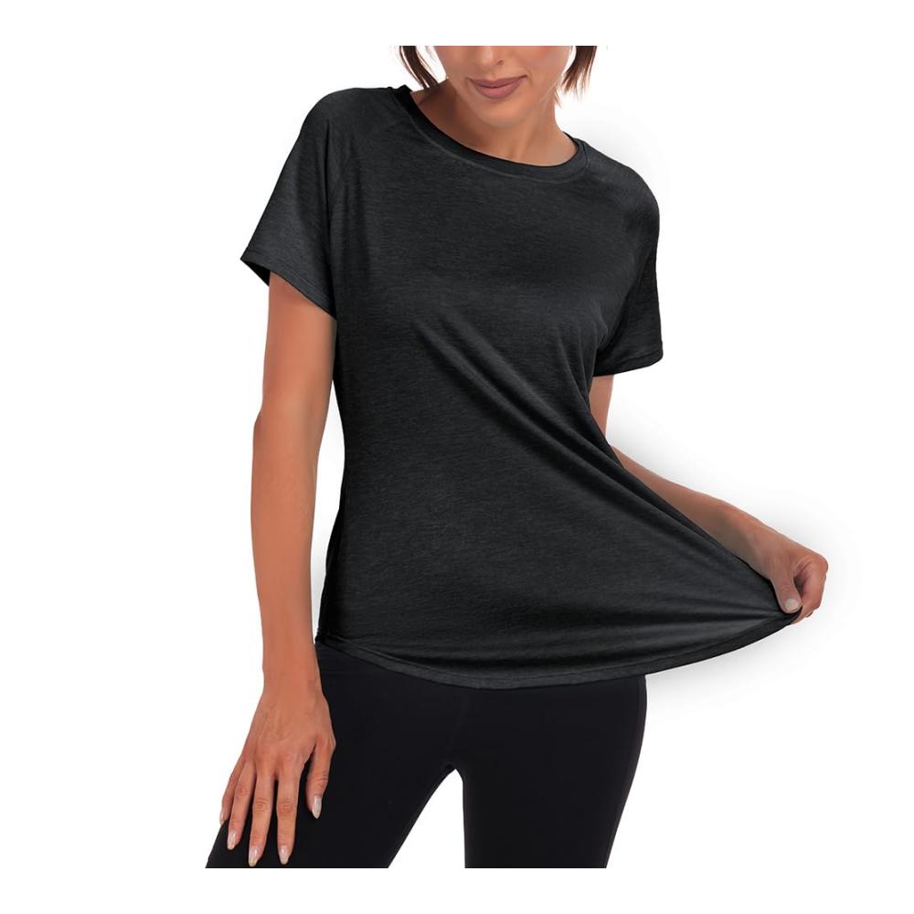 Sportliches Damen T-Shirt – Leicht Atmungsaktiv Funktional – Rundhals Langarm Fitness Top für Yoga Laufshirt und mehr