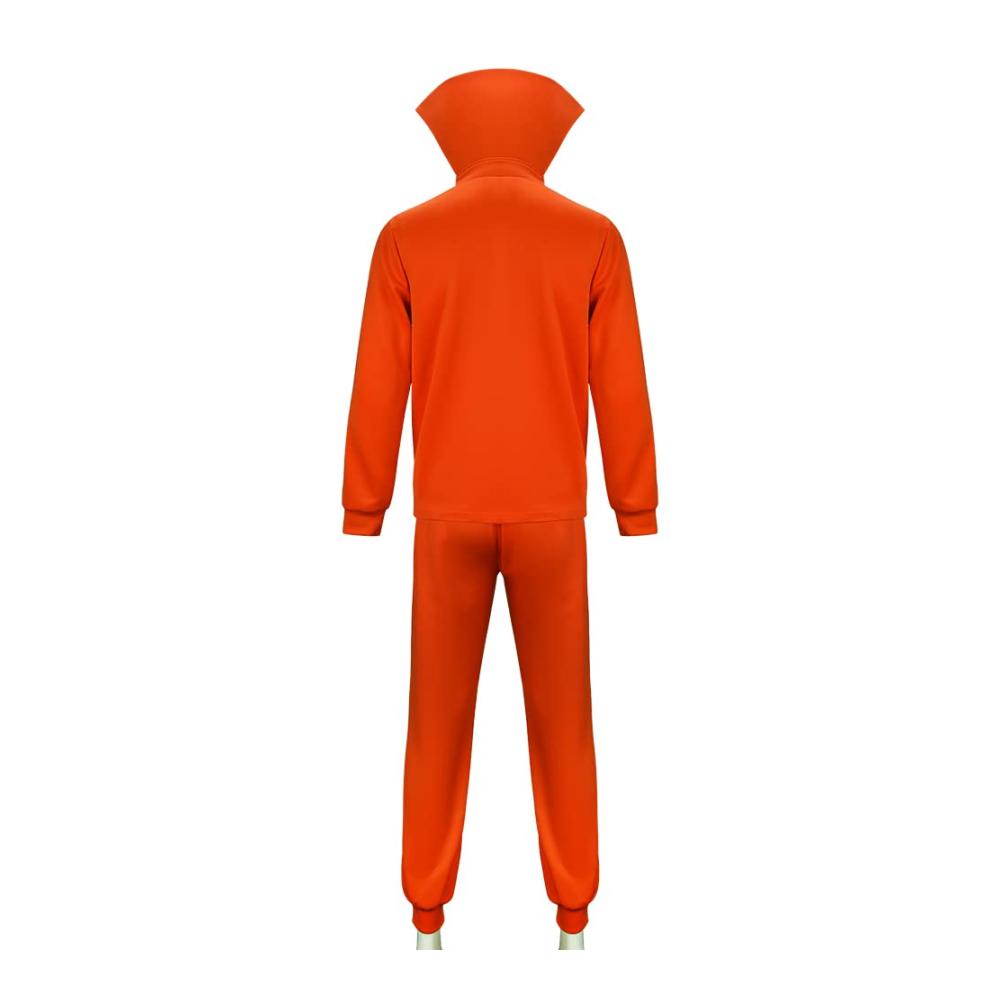 Funhoo Herren Orange Tracksuit - Sportlicher Jogginganzug mit Stehkragen für Outdoor-Aktivitäten und Cosplay-Kostüme