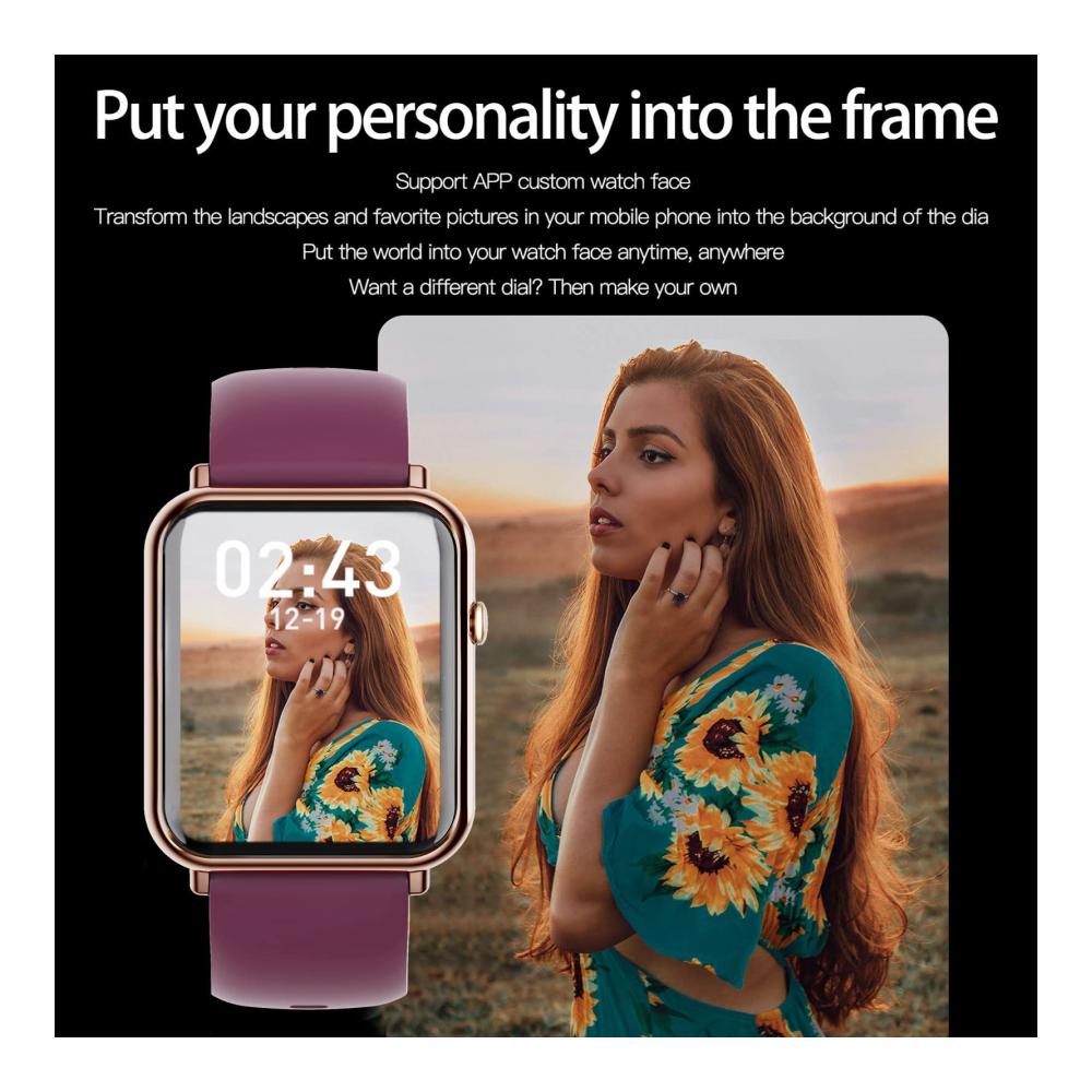 Lila Fashion Smartwatch Tracking von Schritten Puls und Blutdruck - optimale Schlafanalyse - Kompatibel mit Android und iOS