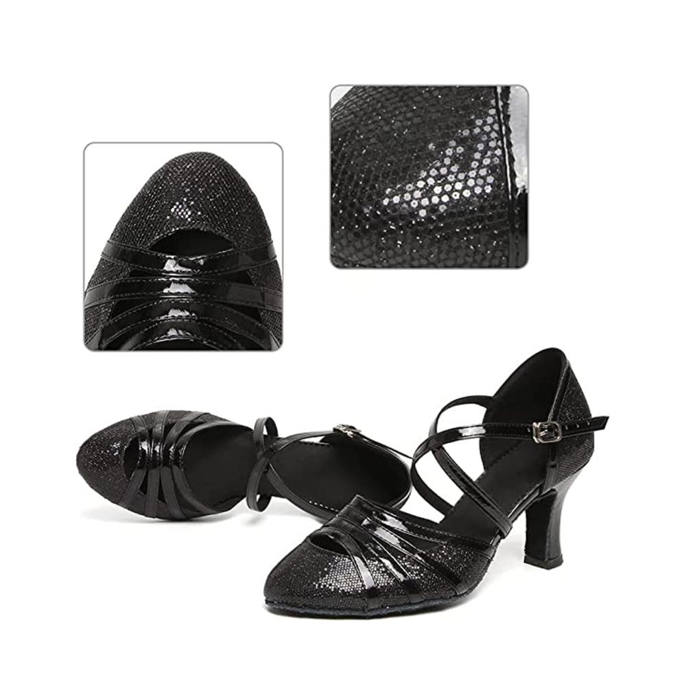 Latein Salsa Tanzschuhe für Damen Geschlossene Zehe Modische Tango & Cha-Cha Ballroom Performance Schuhe mit 5/7cm Absatz - Größen 34-41EU