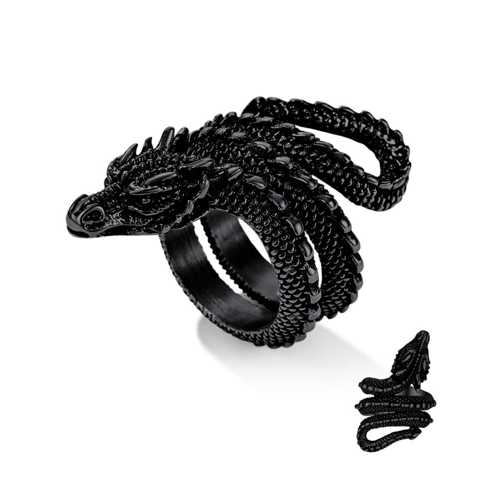 Vintage Edelstahl Schlangen- und Drachenringe Gothic Schmuck mit Gravur für Personalisierte Geschenke
