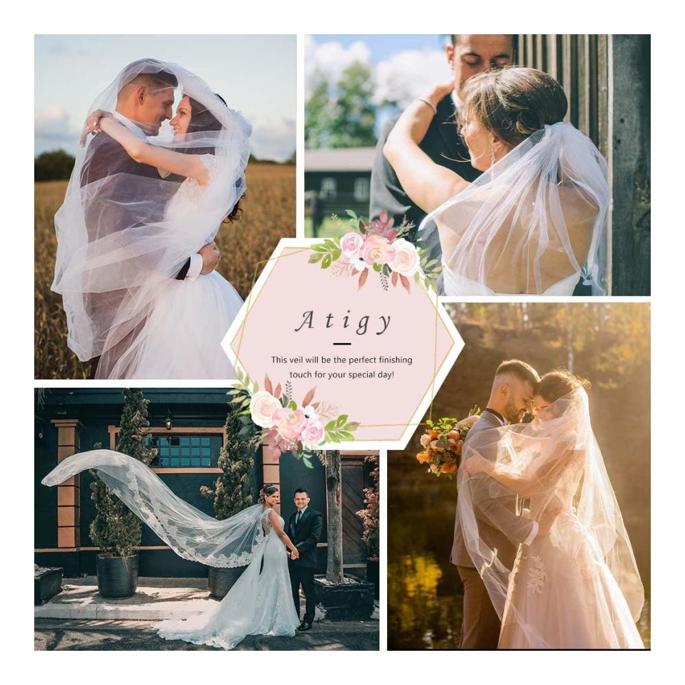 2-stöckiger Brautschleier mit Schnittkante - Eleganter weißer Hochzeitsschleier für Frauen