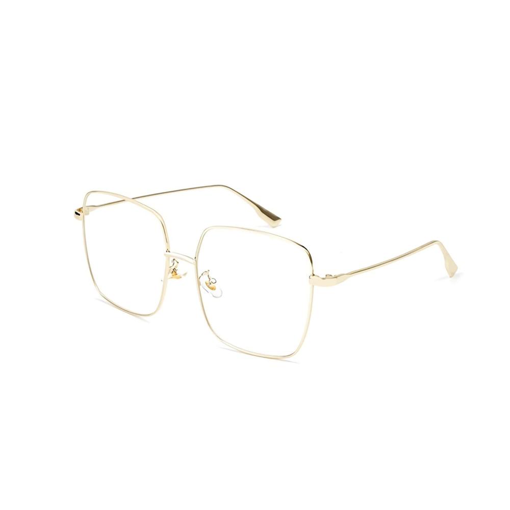 OSAGAMA Übergroße Quadratische Computerbrille für Frauen - Blaulichtblockierend Anti-Ermüdung Metallrahmen - Ideal für PC und TV