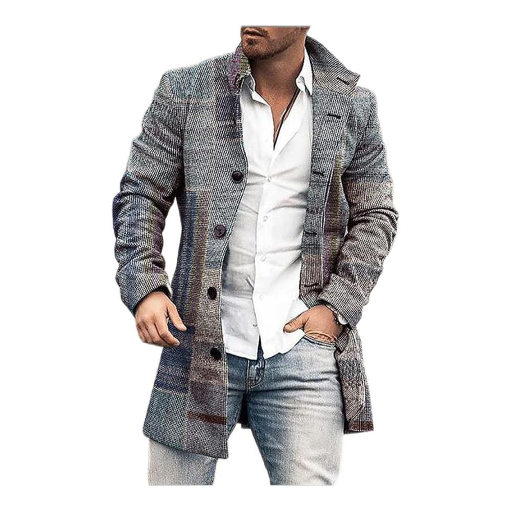 BROZZY Mäntel Herrenjacke mit mittlerer Länge Stehkragen und klassischen Knöpfen - für einen lässig-eleganten Look mit urbanem Charme